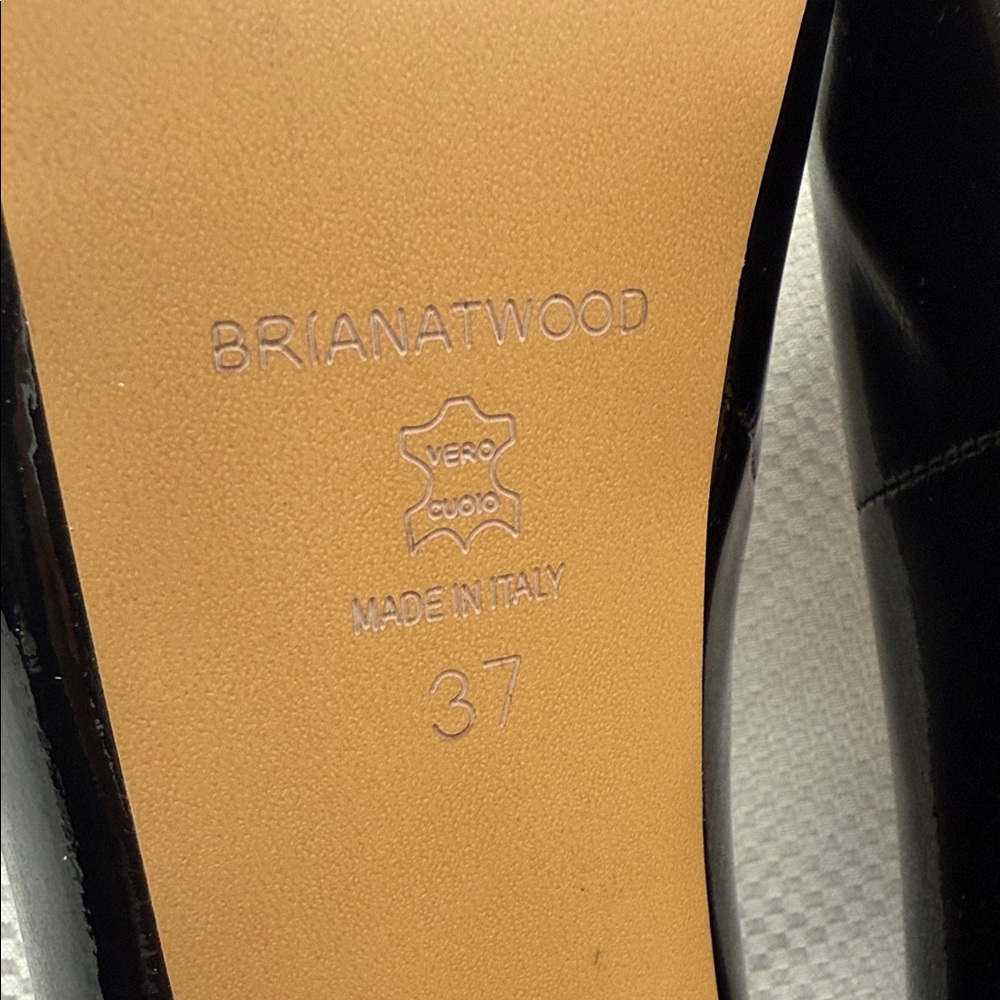 Brian Atwood Black Leather Women's Pumps - Size 37 (US 6.5) - Made in Italy - Picture 7 of 7